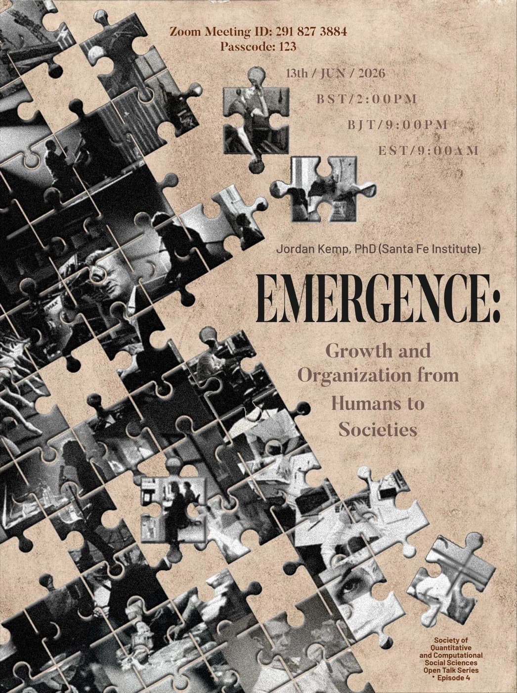 Emergence: Growth and Organization from Humans to Societies - Main Poster